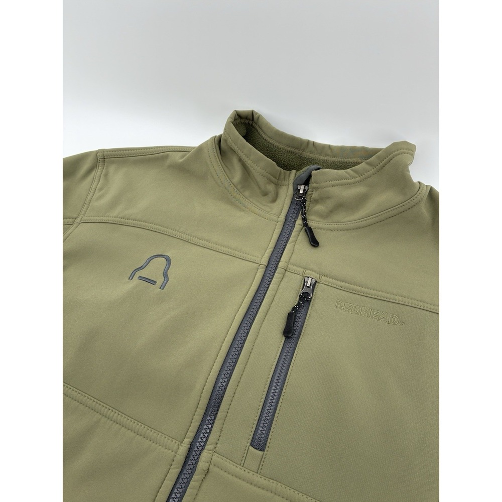 RedHead Soft Shell Jacket Full Zip Forrest Green Large Rain Water Resistant